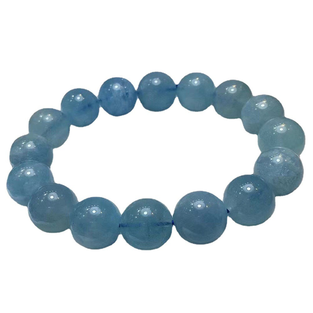 Natural Aquamarine Single-loop Beaded Bracelet - Dazpy