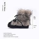 Women's Suede-Look PU Flat Short Boots