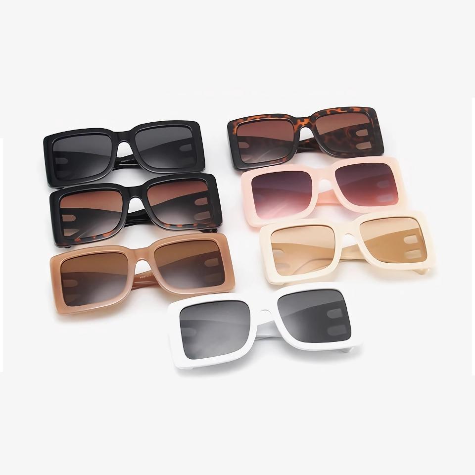 Gafas de sol de gran tamaño con montura rectangular y estilo UV400