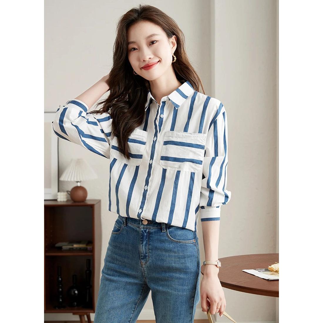 Women's Striped Chiffon Blouse