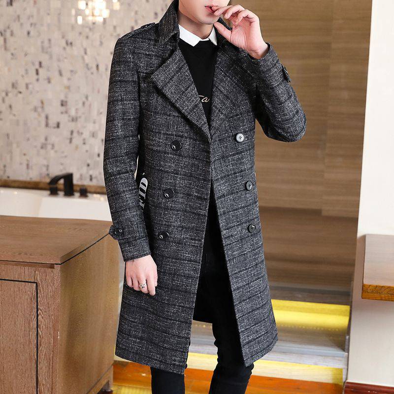 Trendy Fashion New Casual Men's Trench Long Coat