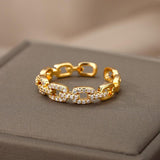 Trendy Cubic Zirconia Chain Ring