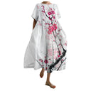 Vestido holgado de cuello redondo con estampado de efecto 3D para mujer