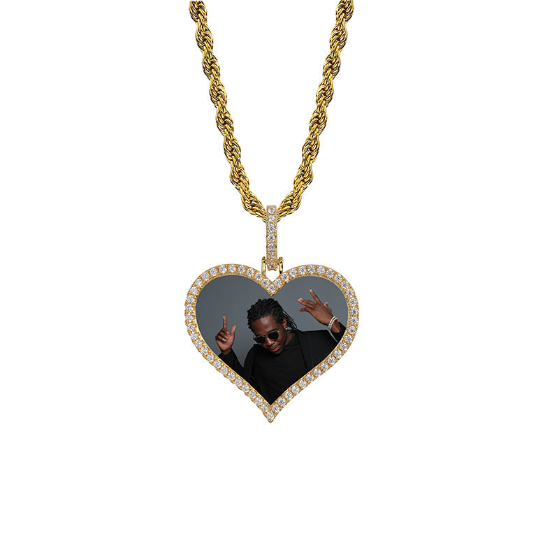 Photos Custom Love Shapes Pendant Necklace - Dazpy