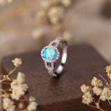 S925 Silver Egg-shaped Opal Ring - Dazpy