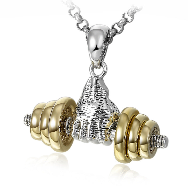 Fist Dumbbell Fashion Necklace Pendant - Dazpy