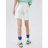 100% Cotton Solid Color A-Line Bermuda Denim Shorts