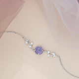 925 Silver Light Luxury Purple Lavender Bracelet - Dazpy