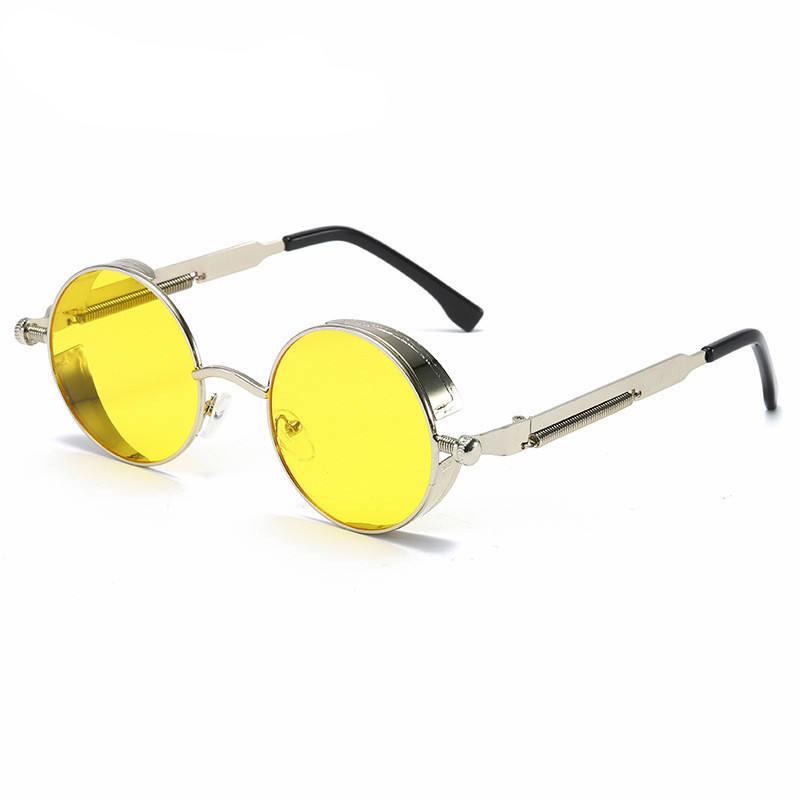 Runde Steampunk-Sonnenbrille aus Metall