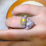 Fashion Color 8-heart 8-cut Mosan Diamond Ring - Dazpy