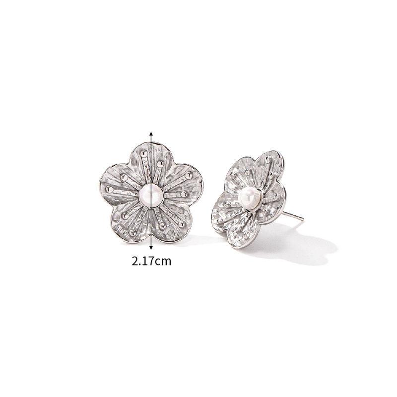 Stainless Steel Retro Flower Jewelry Set