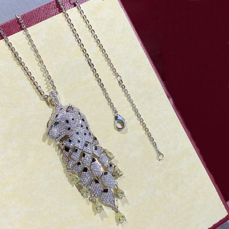 Alloy Material Studded Yellow Diamond Necklace - Dazpy