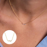 Single Row Diamond Collarbone Necklace - Dazpy