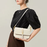 Elegant White Leather Crossbody & Shoulder Bag for Women