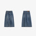 Jeansrock mit hoher Taille und offenen, geteilten Taschen