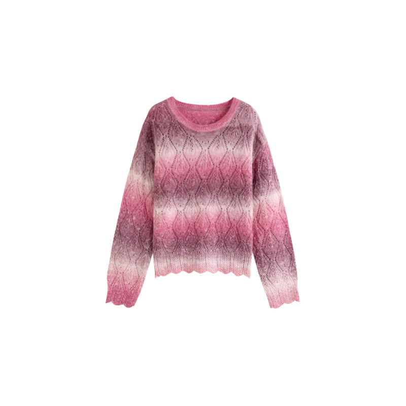 Petite Size Color-Changing Mohair Knitted Sweater