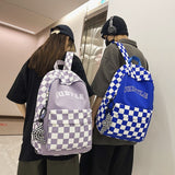 Ins Trendy Cool Plaid Studentenrucksack