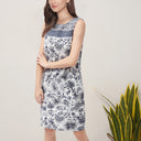Women's Printed Sleeveless Lace-Detail Dress