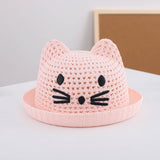 Sombrero de paja de verano para bebé con lindas orejas de gato