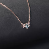 Women's S925 Sterling Silver Square Gem Necklace - Dazpy