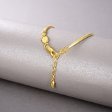 Simple Vintage Ins Folded Square Scaled Snake Bone Chain S925 Silver Plated 18k Gold Bracelet Female - Dazpy