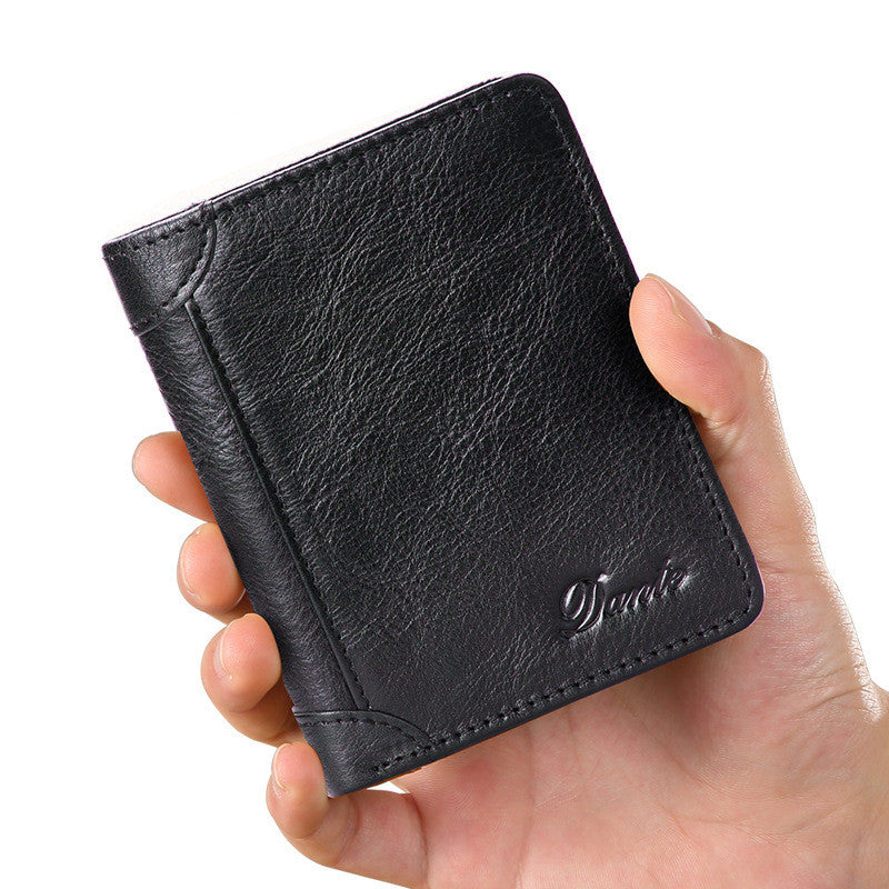 Men's Leather RFID Anti-theft Brush Retro Wallet - Dazpy