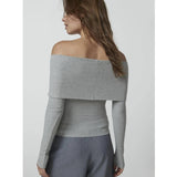 Eleganter Off-Shoulder Strickpullover