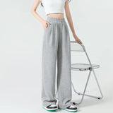 High Waist Wide Leg Gray Sweatpants