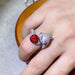 Fashion Color 8-heart 8-cut Mosan Diamond Ring - Dazpy