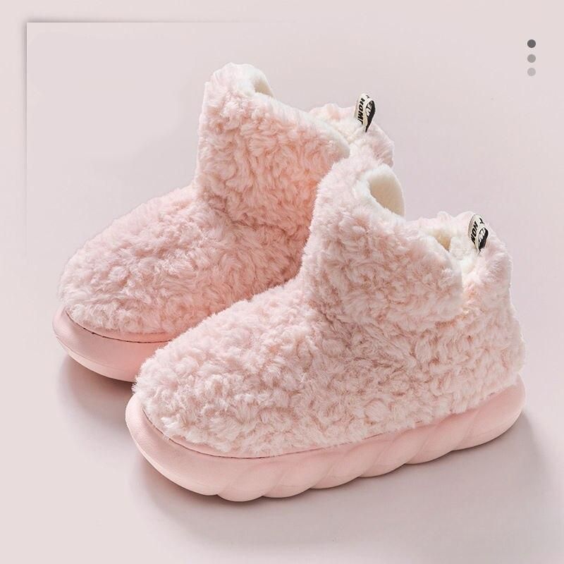 Zapatos antideslizantes peludos para mujer