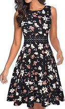 Vestido plisado estampado con bolsillos