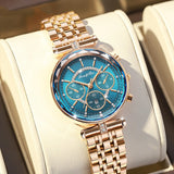 Waterproof Casual Three-eye Women's Watch - Dazpy