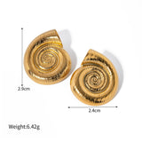 Gold-Plated Stainless Steel Spiral Conch Earrings