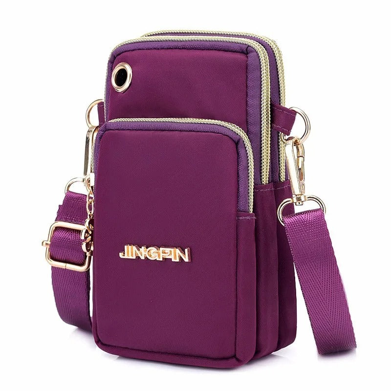 Modische Damen-Crossbody-Telefontasche mit Multifunktionstaschen und Kopfhörerstecker