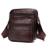 Vertical Head Layer Cowhide Casual One-shoulder Messenger Bag - Dazpy