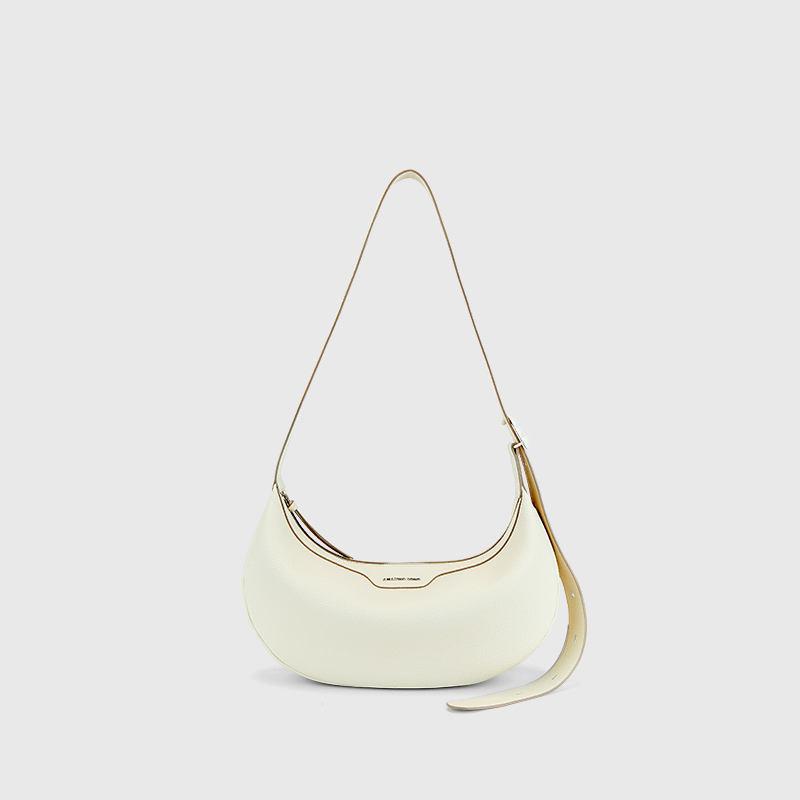 Bolso de hombro baguette de cuero con cara sonriente