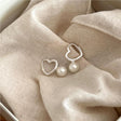 Women's 925 Sterling Silver Pearl Heart Earrings - Dazpy