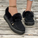 Zapatos de invierno sin cordones y tacón bajo para mujer