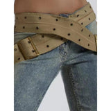 Low Waist Slim-Fit Pencil Jeans with Canvas Belt