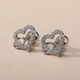 Fashion Temperament 925 Sterling Silver Heart-shaped Mosonite Earrings - Dazpy