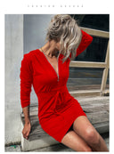 Women's Hooded Lace-Up Pencil Mini Dress