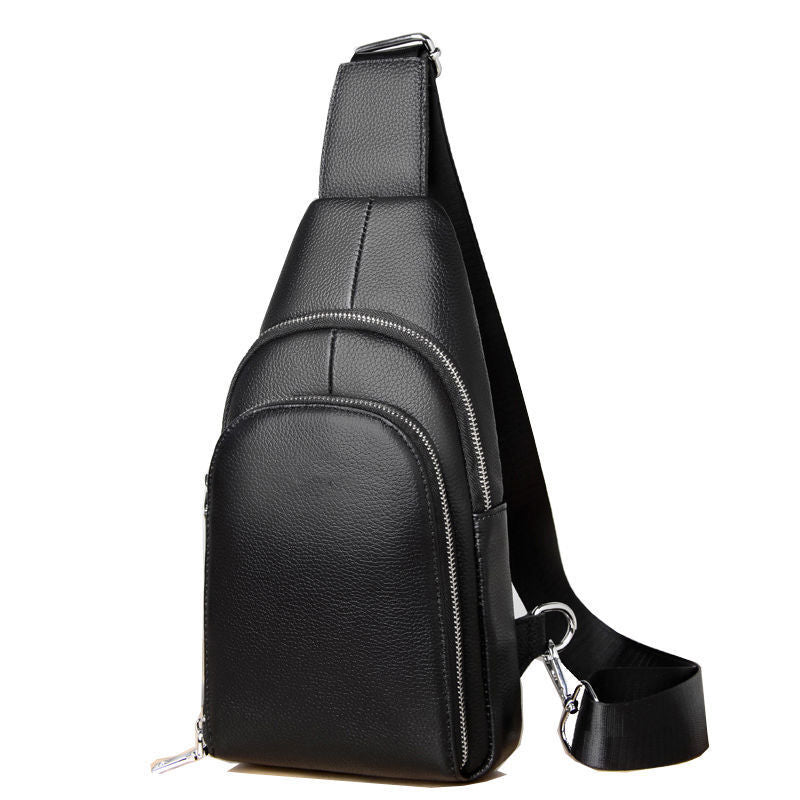 One-shoulder Messenger Casual Soft Leather Diagonal Chest Backpack - Dazpy