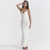 Elegant Off-Shoulder Fishbone Bodycon Maxi Dress