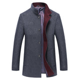 Herbst und Winter Neuer Wollmantel Slim-Fit Jugend Mittellanger einreihiger Trenchcoat