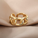 Anillo de cadena ajustable de oro para mujer