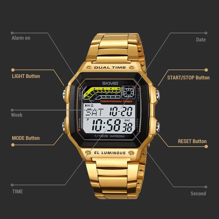 Reloj deportivo digital militar para hombre