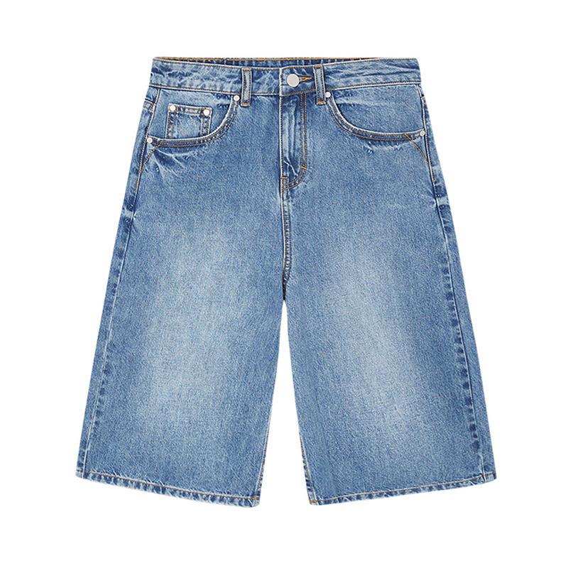 High-Waisted Straight Denim Shorts for Women