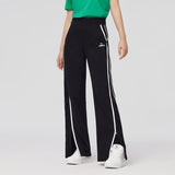 Women Contrasted Color Slit Wide Leg Pants