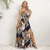 Elegantes Sommer-Maxikleid mit V-Ausschnitt und Paisleymuster