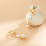 Korean Fashion Irregular Petal Flower Drop Earrings